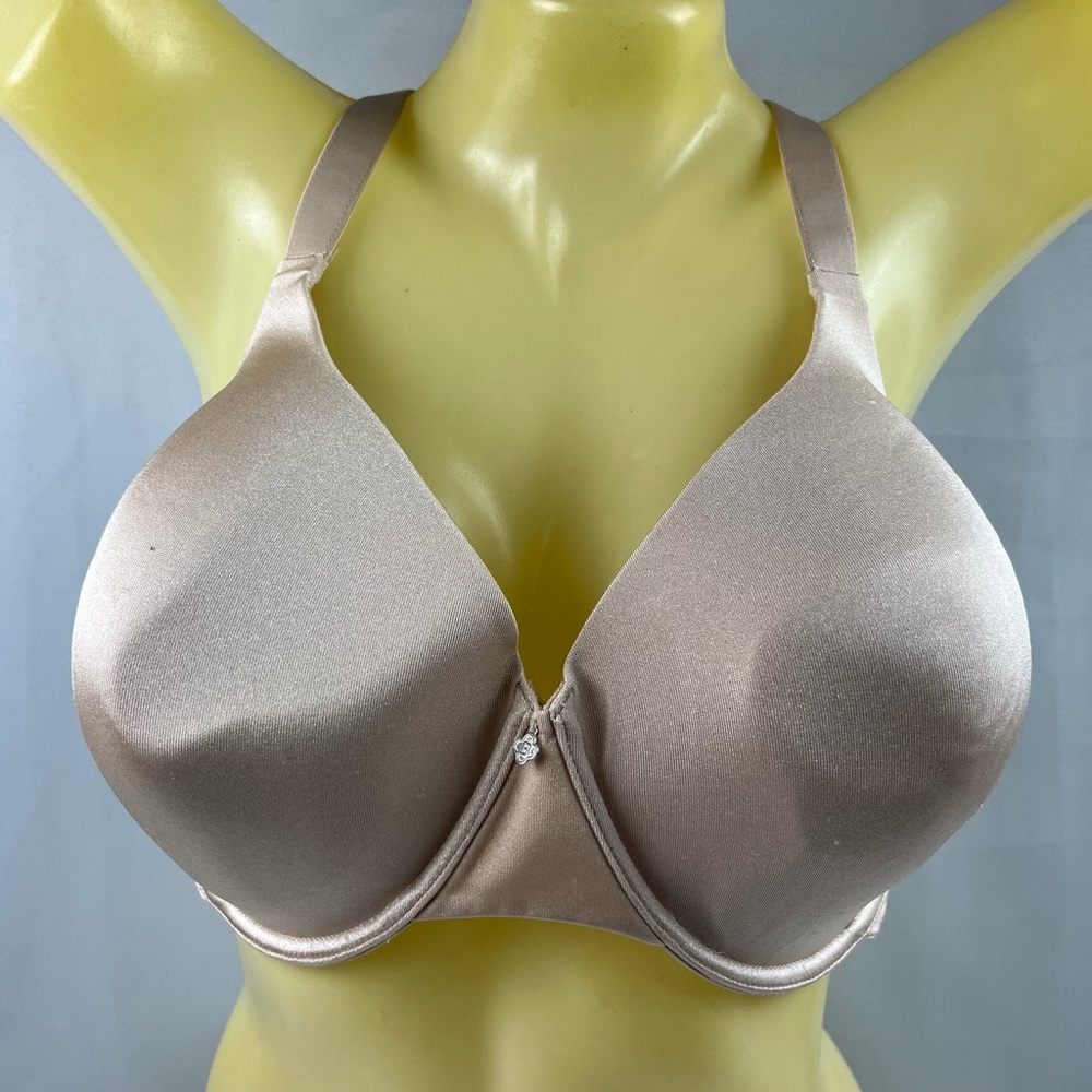 Breezies Bra Womens 48B Tan Silky Padding Underwire 4 Hooks Back